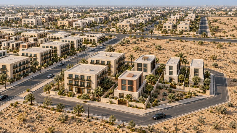 تصوّر جوي منخفض لتطوير مستقبلي محتمل: البلك الشرقي من ارتفاع منخفض.
